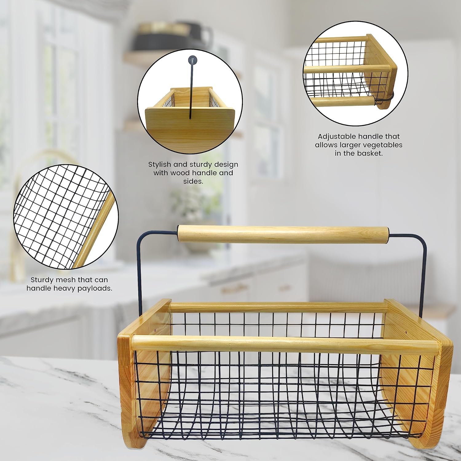 Large Garden Harvest Basket With Rotating Handle Makes Washing Your Fruits and Veggies a Breeze