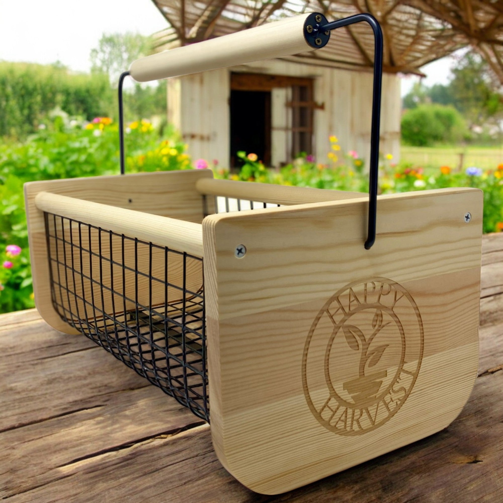 Large Garden Harvest Basket With Rotating Handle Makes Washing Your Fruits and Veggies a Breeze