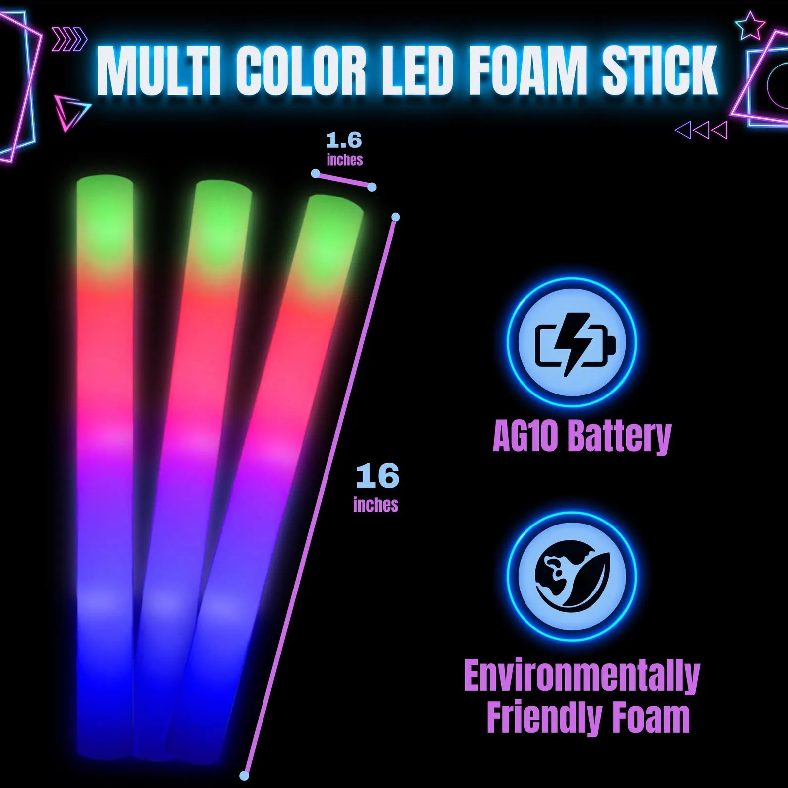 Customized Foam Glow Sticks Wedding Favors 120 Pack – Light Up Party Supplies, LED Glow Sticks Personalized Light Up Foam Sticks, Custom Text (Copy)