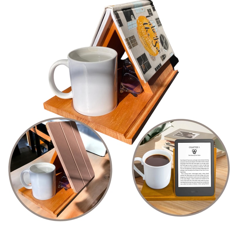 Triangle Book Holder Book Gifts For Book Lovers Comes Assembled With Slot For Tablet/Drink Holder Book Lover Gift Reading Gifts For Mom