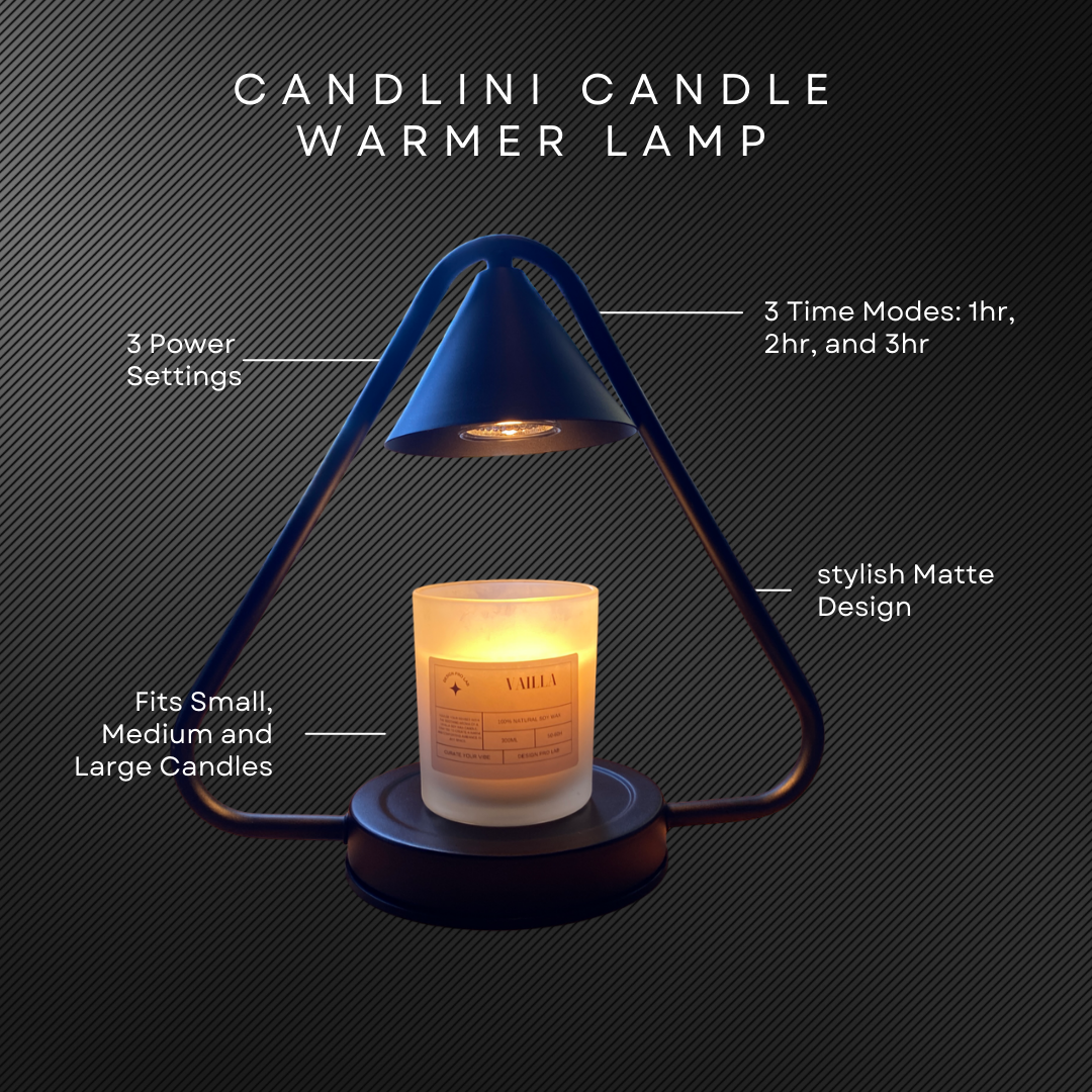 Electric Candle Warmer Lamp with Timer and 3 Brightness Settings, Two Bulbs Included, Stylish Design, Fits Candles Up to 6 Inches in Height